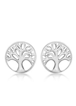 Sterling Silver ’Tree of Life’ Stud Earrings by Tuscany Silver
