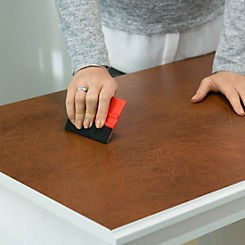 Sticky Back Self Adhesive Leather Effect Brown Vinyl Wrap Film For Desk Tops & Furniture by d-c-fix