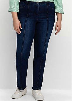 Straight Leg Jeans with Front Piping by Sheego