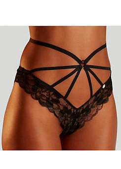 Strappy Floral Lace Thong by Jette