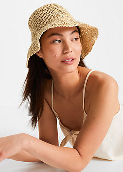 Straw Bucket Sun Hat by bonprix