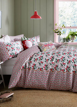 Strawberry 100% Cotton Percale 180 Thread Count Duvet Cover Set by Cath Kidston