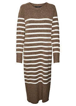 Stripe Knit Midi Length Dress by Vero Moda