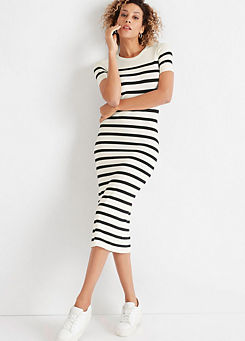 Stripe Midi Knit Dress by Hechter Paris