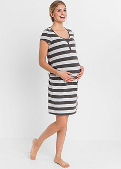 Striped Nursing Maternity Nightie