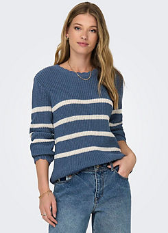 Striped Round Neck Jumper by Only