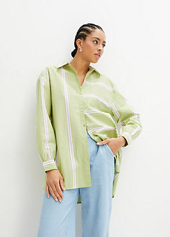 Stripy Oversize Cotton Shirt by bonprix