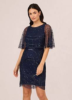 Studio Bead Mesh Popover Dress by Adrianna Papell
