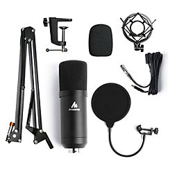 Studio Microphone Kit XLR to 3.5mm Jack Spring Loaded Boom Arm Pop Filter by Maono