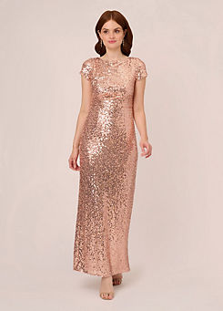 Studio Stretch Sequin Column Gown by Adrianna Papell