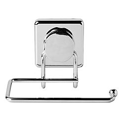 Suction & Screw Fix Chrome Plated Toilet Paper Roll Holder by Sabichi