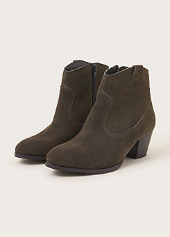 Suede Cowboy Ankle Boots by Monsoon