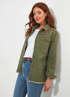 Summer Dream Embroidered Boutique Shacket by Joe Browns