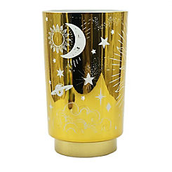 Sun Moon & Stars Glass Lamp Gold by Cello