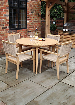 Sunray 4 Seat Dining Set with Stacking Chairs by Royalcraft