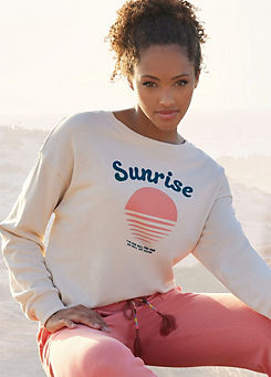 Sunrise Front Print Sweatshirt by Vivance