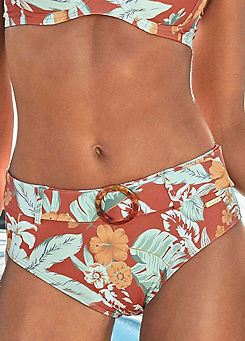Sunseeker High Waist Tropical Print Bikini Bottoms