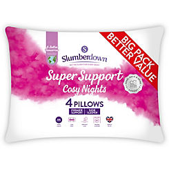 Super Support Cosy Nights Firm Support Pack of 4 Pillows by Slumberdown
