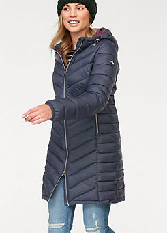 Sustainable Hooded Quilted Coat by Polarino