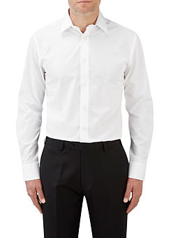 Sustainable White Long Sleeved Tailored Fit Formal Shirt by Skopes