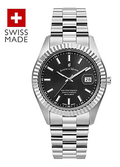 Swiss Made Unisex Inspiration Business Silver plated Stainless Steel Bracelet Watch by Jacques Du Manoir