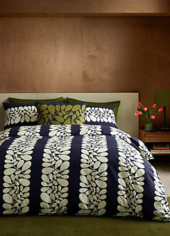 Sycamore Stripe 100% Cotton Percale 200 Thread Count Duvet Cover Set by Orla Kiely