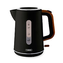 T10037BLK Jug Kettle with Rapid Boil, 1.7L, 3000W, Black by Tower