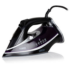 T22013PR CeraGlide Ultra-Speed Steam Iron with Variable Steam Function 3100W - Black and Purple by Tower