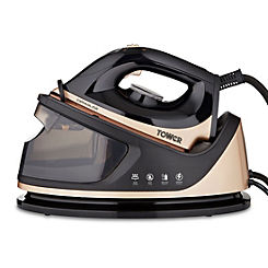 T22023GLD Ceraglide Steam Generator Iron 2700W - Champagne Gold & Black by Tower
