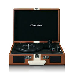 TT-120BNWH Suitcase Turntable with Bluetooth - Brown & White by Lenco