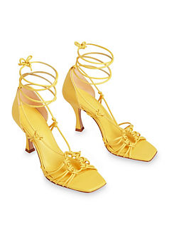 Talia Yellow Tie Heeled Sandal by Whistles