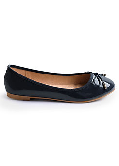 Tallulah Navy Patent Wide Fit Ballerinas by Where’s That From