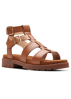 Tan Leather Orinoco Cove Sandals by Clarks