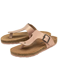 Taryn Rose Gold Leather Toe Post Footbed Sandals by Dunlop