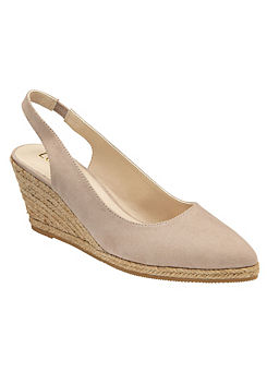 Taupe Gigi Slingback Court Shoes by Lotus
