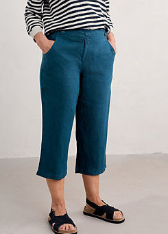 Teal Brawn Point Cropped Trousers by Seasalt Cornwall