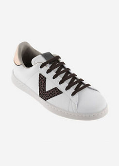 Tenis Logo Contraste Animal Print Trainers by Victoria