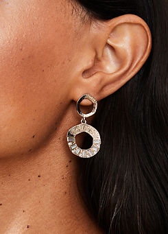 Textured Circle Drop Earrings by Accessorize