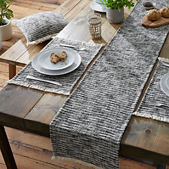 Textured Frayed Edge Table Runner by Pineapple Elephant