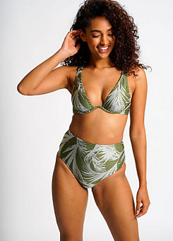 Textured Monowired Bikini Top & High Waist Bikini Brief Set by South Beach
