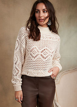 Textured Roll Neck Jumper by Together