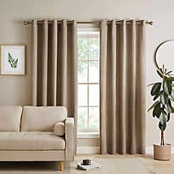 Textured Thermal Pair of Lined Eyelet Curtains by Catherine Lansfield