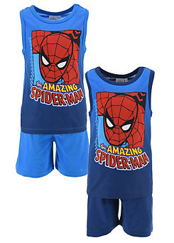 The Amazing Spider Man Pack of 2 Vest Pyjama Sets by Spiderman