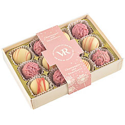 The Champagne & Strawberry Collection in 12pc Cream Box by Van Roy