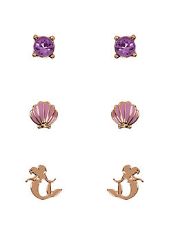 The Little Mermaid Purple & Gold Trio Earring Set by Disney Princess
