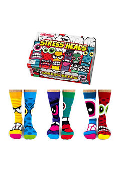 The Stress Heads Box - 6 Sulking Odd Socks by United Oddsocks
