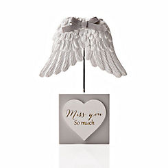 Thoughts of You Angel Wings Mini Plaque ’Miss You So Much’