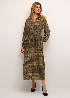 Tiah Long Sleeve Belted Maxi Dress by Cream