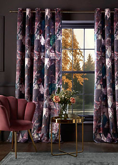Timepiece Pair Of Lined Eyelet Curtains by Graham & Brown