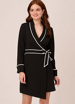 Tipped Tuxedo Short Dress by Adrianna Papell